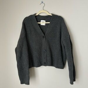 Abercrombie & Fitch Charcoal Cardigan Sweater